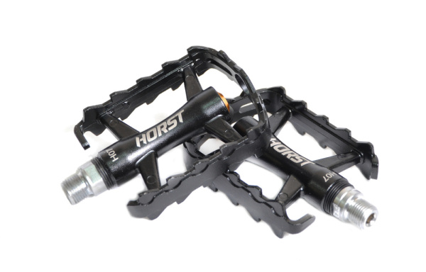 Педали HORST H07, 00-170827, алюм. ось Cr-Mo, с 1 герм. промподш., черные