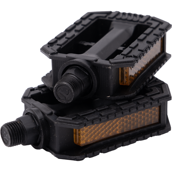 Педали детские, чёрный пластик (резьба крепления М12,4/12,7 х 1,25мм.)