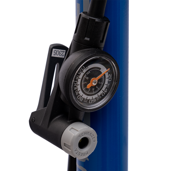 Насос 6-190038 напольный GF-37P стальной, С МАНОМЕТРОМ 1,5" на шланге, универс. головка CLEVER VALVE