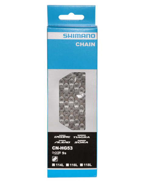 Цепь SHIMANO DEORE/TIAGRA ECNHG53C114I, 2-1038, 114зв. 9ск. зап. пин. инд. уп.