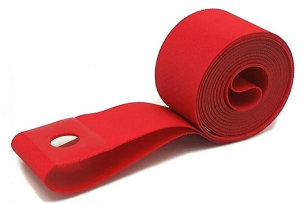 Лента ободная красная с белым логотипом для 26"