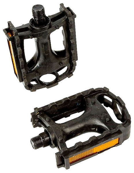 Педали HORST, 00-170290, пласт. с отраж., резьба 9/16", черные