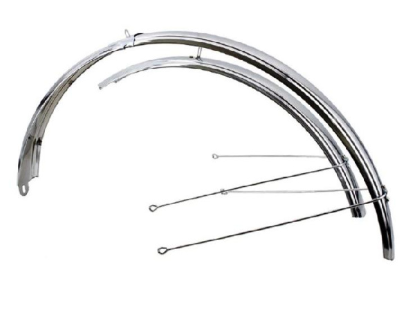 Щитки Deepak 28, сталь, хром, с усами,  (упак=25компл.), цена за 1комл. - 13,99р., от упак=12,59р