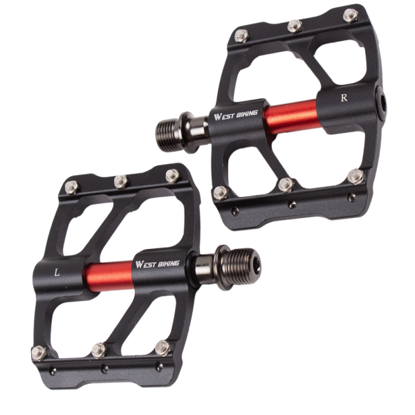 Педали West Biking, алюм, хромомолибденовая сталь, 90×17×95 мм, ось M14×1,25 мм, вес 244 г