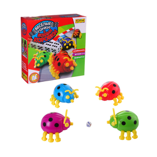 Настольная семейная игра Веселые гонки и Божьи коровки