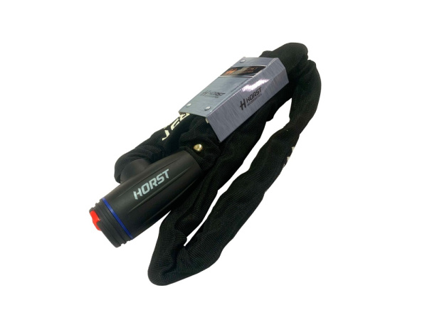 Замок цепной с ключом 6х1200мм HORST черный, 09-100233