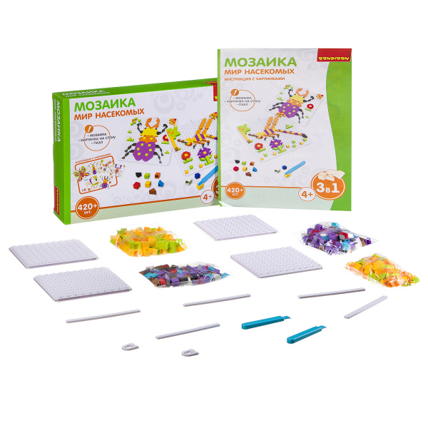 Логические, развивающие игры и игрушки Bondibon Мозаика МИР НАСЕКОМЫХ, 420 д