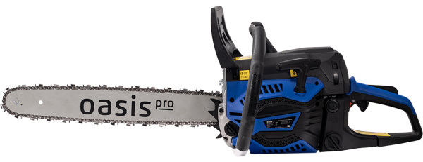 Бензиновая цепная пила Oasis GS-5218 Pro, двигатель 52 куб.см, 2,6 кВт / 3,5 л.с., 18"/45 см, .325", 1,5 мм, 72 зв., легкий старт