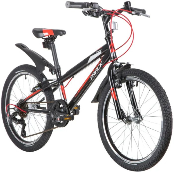 Велосипед NOVATRACK 20" RACER, черный, сталь, 6 скор., Microshift TS38-6/Shimano, V-Brake