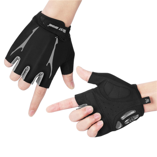 Велосипедные перчатки West Biking, нейлон, жидкий гель, силикон, микрофибра, лайкра, застежка velcro