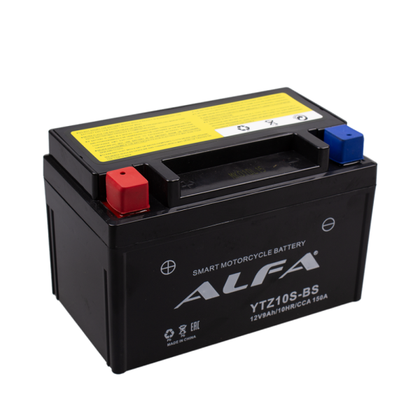Аккумуляторная батарея марки ALFA YTZ10S-BS [EBZ10-4-2] 9Ah (150A 150*88*93)