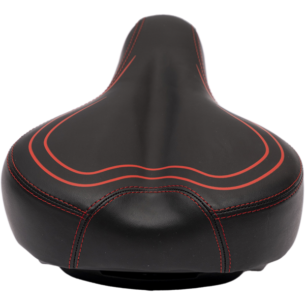 Седло 09-200815 суперкомфортное, с замком  270х195мм, широкое с эластомерами, 670гр, черно-красное H