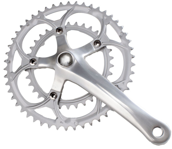 Шатуны алюм/сталь 2 смен. звезды 34/50зуб, 170мм, 5-351007, 9ск. ROAD серебр.