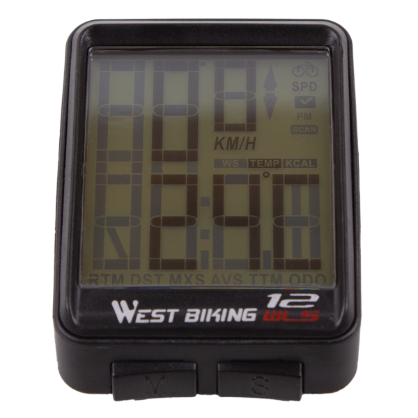 Велокомпьютер беспроводной West Biking, 13 функций, IPX6, компактный размер 6×4,4×1,5 см