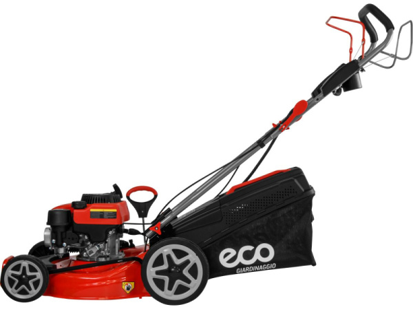 Газонокосилка бензиновая ECO LG-645E самоходная (4 л.с., шир. 46 см, самоходная, электростарт, мульчир., стальн. корпус, травосборник 60 л)