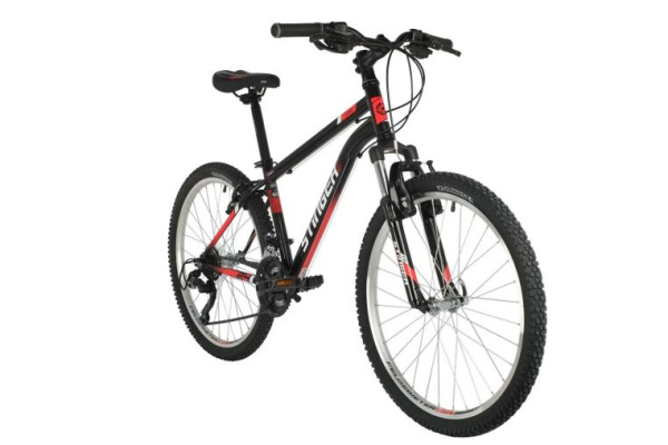 Велосипед STINGER 24" CAIMAN черный, сталь, размер 14"