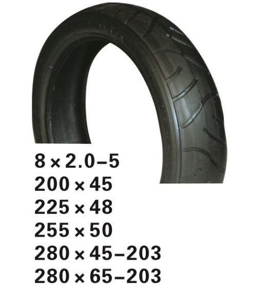 Покрышка 280х65-203 HOTA, 09-500194 ВЕЛОСИПЕДНАЯ слик черная NEW