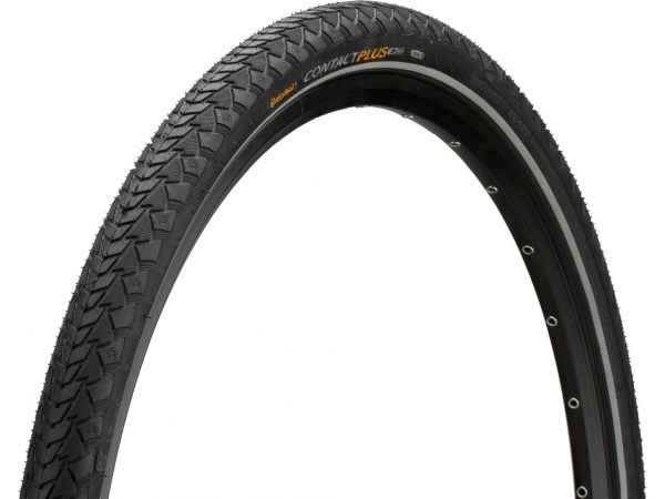 Покрышка.  28 /700x35C/28 x 1 3/8 x 1 5/8 02-0101005 (37-622) CONTACT Plus, SafetyPlusBreaker E-50 черн с светоотр-й полосой CONTINENTAL