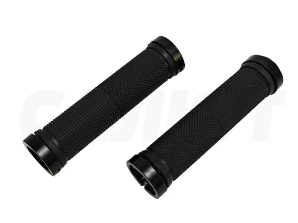 Грипсы Velo-Ray чёрные резиновые с алюминиевыми фиксирующими наконечниками (Lock on) модель: 102C.
