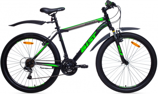 Велосипед AIST Quest Disk 26 13 черно-зеленый 2022