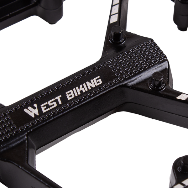 Педали West Biking, алюм сплав, 12.6×10.3×2 см, ось M14×1,25 мм, вес 400 г