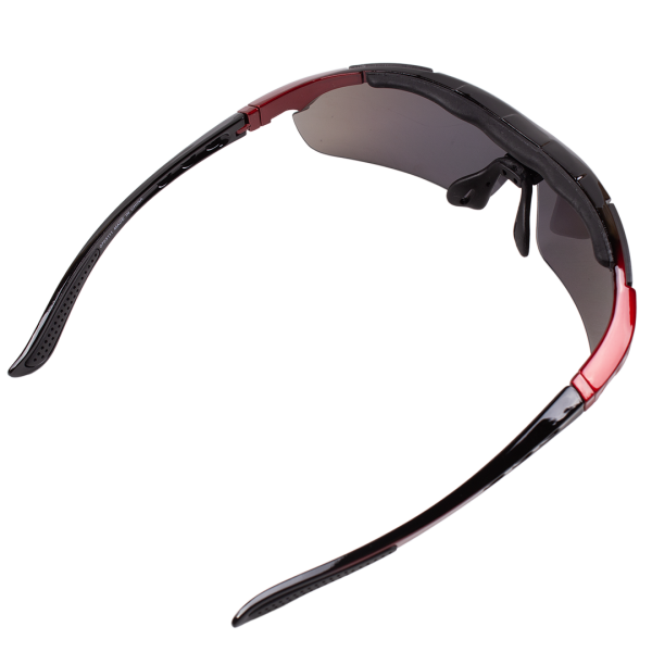 Велосипедные очки солнезащ. со сменными линзами+чехол, цвет: черно - красный, West biking