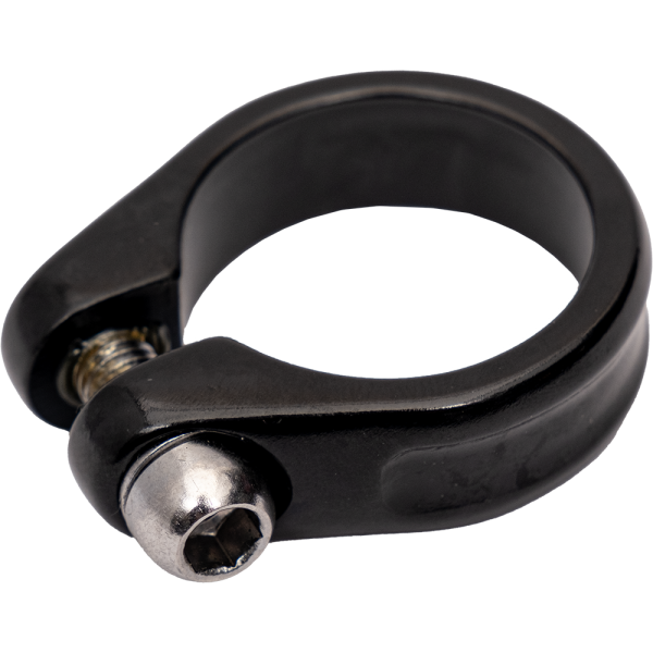 Хомут 5-250803 подсед. 34,9мм алюм. 23г совместим с карбон. рамами (10) (на блистере) черный ZOOM