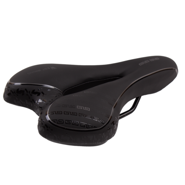 Седло West Biking MTB 111, комфортное, спортивное, вырез, кожа, гель и пена, 16×27 см, вес 460 г, универсальное