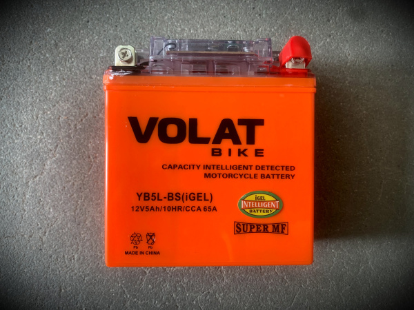АКБ 5Ah Volat YB5L-BS (R+) (iGEL) 119х60х129 