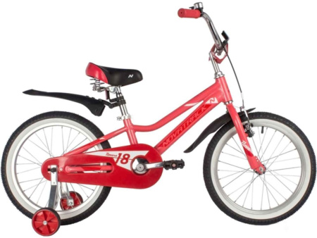 Велосипед NOVATRACK 18" NOVARA алюм., коралловый, пер.руч., зад.нож. тормоз, короткие крылья, полная защ.цепи