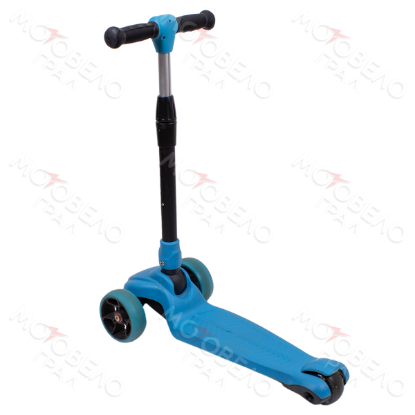 Самокат Novatrack RainBow, для детей, складной, свет.широкие колеса PU пер.135*35  задн.90*24мм, ват