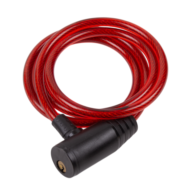 Замок тросовый с ключом Ø 8*1200 (001) цвет красный