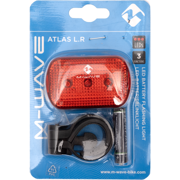 Фонарь M-WAVE ATLAS L.R, 5-221040, 3д/2ф красный с батар.