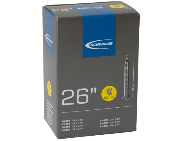 Камера. 26 спорт 05-10425363 SV13 26х1,50-2,40 (40/62-559) IB 60mm. SCHWALBE