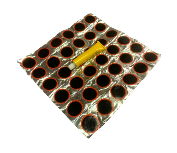 Набор для ремонта шин (004) (латки круглые, Ф32мм, 36 шт, + 20гр клея)