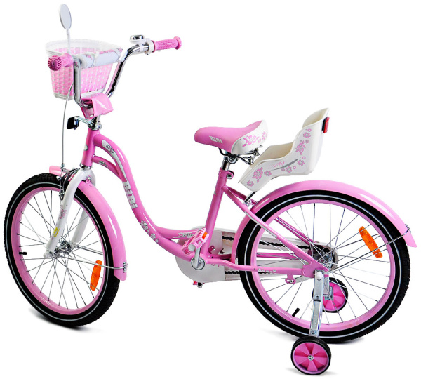 Велосипед детский двухколесный BIBI 18" FLY 18.SC.FLY.PN0 бело-розов