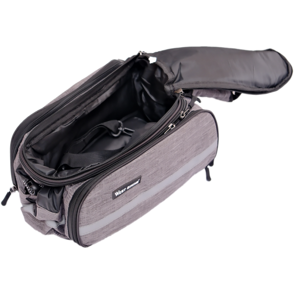 Велосипедная сумка на багажник 30х23х17, полиэфир, 2 внешних раскладных кармана, West biking арт. 0707209