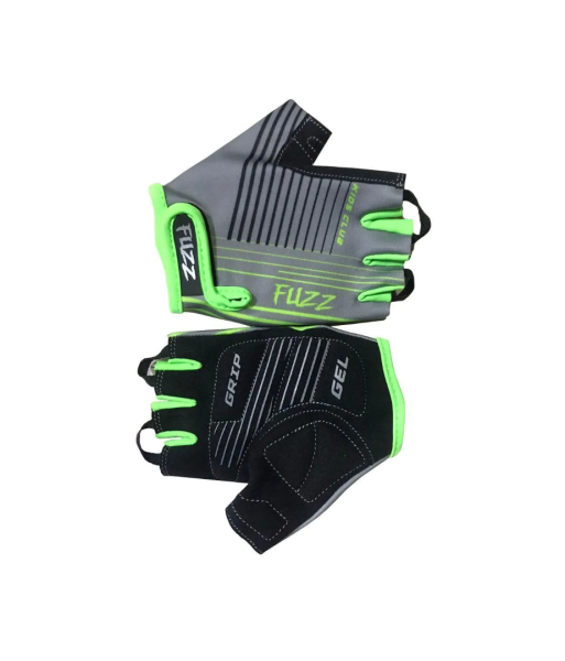 Перчатки 08-202001 детские лайкра RACE LINE серо-неоновый зеленый, р-р 4/S (для 2-4 лет), GRIP GEL, 