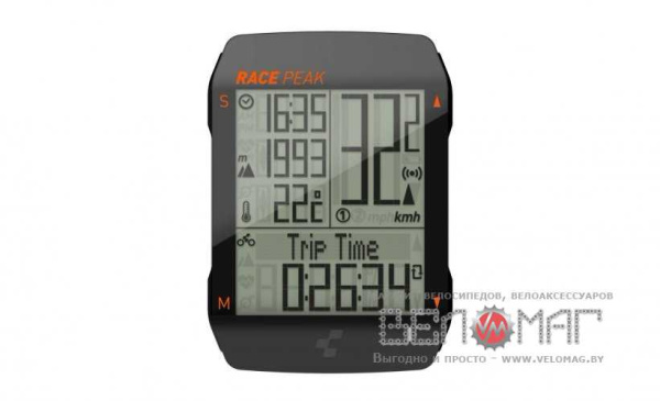 Велокомпьютер CUBE RACE PEAK-EXPORT, черный, код 14058