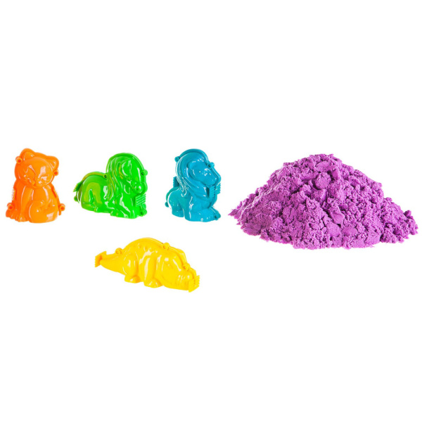 Набор игровой Вondibon Марсианский песок, 500г фиолетовый, 4 формочки 3D