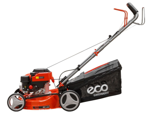 Газонокосилка бензиновая ECO LG-434 самоходная (3.5 л.с., шир. 42 см, самоходная, мульчир., стальн. корпус, травосборник 45 л)