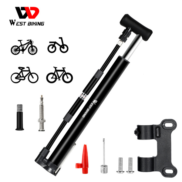 Насос ручной напольный, в сложенном виде 27,5 см, несколько насадок, West Biking арт.0711106