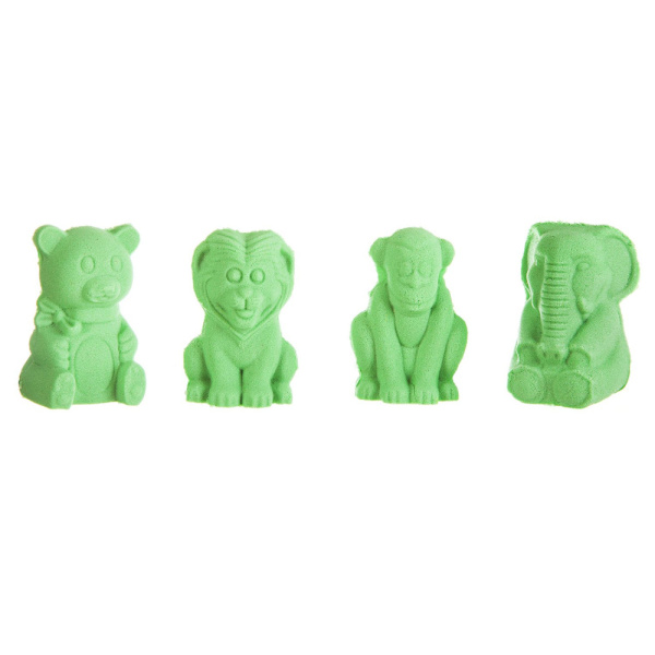 Набор игровой Вondibon Марсианский песок, 500г зелёный, 4 формочки 3D