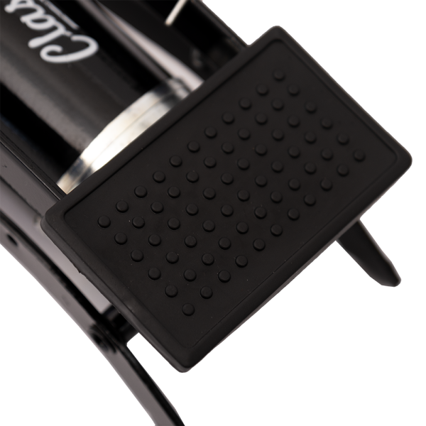 Насос ножной стальной, 5-470344, складн. с маном. до 7Бар/100PSI универс. 2 гол. на шланге, черный