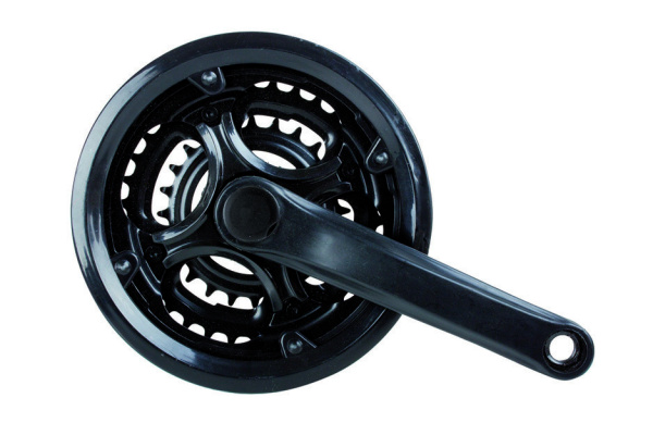 Шатуны сталь 3зв, 24/34/42зуб, 170мм, 5-351248, 7-8ск. с защ. с пласт. покр. черные