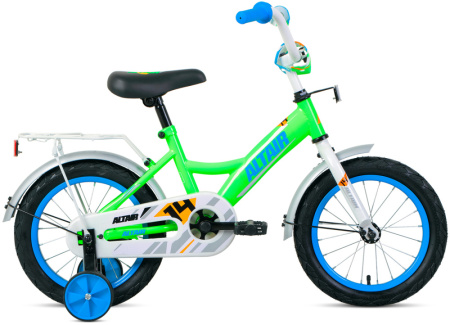 Велосипед ALTAIR KIDS 14 (14" 1 ск.) 2020-2021, ярко-зеленый/синий, 1BKT1K1B1003