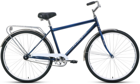 Велосипед FORWARD DORTMUND 28 1.0 (28" 1 ск. рост 19") 2020-2021, темно-синий/белый, RBKW1C181004
