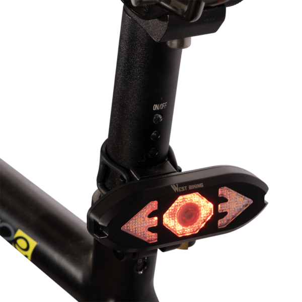 Велосипедный фонарь задний с поворотниками и пультом,USB-кабель для зарядки, 3 режима работы, West Biking арт. 0701301