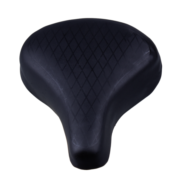 Седло 24-28" прорезиненное, чёрное в ромбик (пружины на металлической основе) модель: 016-003