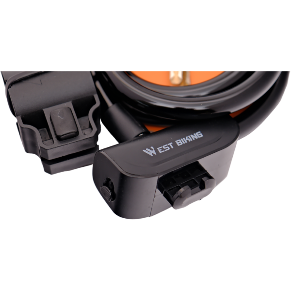 Замок противоугонный велосипедный 12х1200мм, из стали покрытой пластиковой оплеткой, защитная шторка, West Biking арт. 0705047 черный